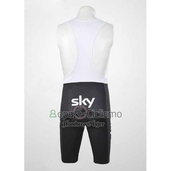 Sky Lider Ropa Ciclismo Culotte Corto 2011 Hombre Mangas Cortas Blanco y Azur